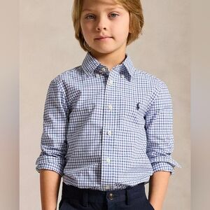 Polo by Ralph Lauren Boy's White and Blue Plaid Shirt